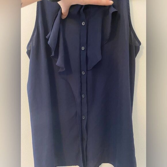 Violet + Claire, Royal Blue, Sleeveless Button Down Blouse, Size M - Picture 2 of 9